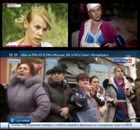 На месте обстрела троллейбуса в Донецке заранее оказалась группа актеров, российское телевидение знало, где снимать